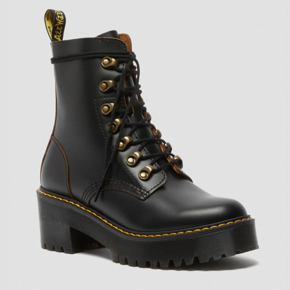 Dr. Martens Leona Vintage Smooth Leather Heeled Boots
